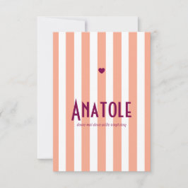 Faire part de naissance Riviera Pêche et prune セーブザデート