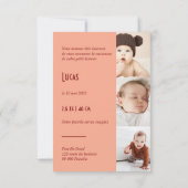 Faire part de naissance Riviera Pêche et prune セーブザデート (裏面)