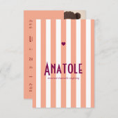 Faire part de naissance Riviera Pêche et prune セーブザデート (正面/裏面)