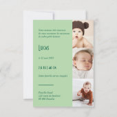 Faire part de naissance Riviera Vert  セーブザデート (裏面)