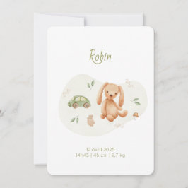 Faire-Part de naissance Robin 招待状