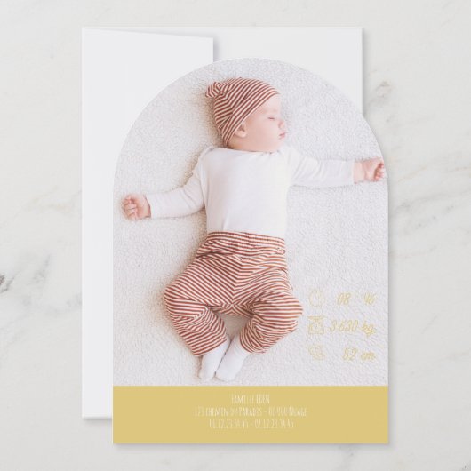 Faire part de naissance simple Petit Lion 招待状 (裏面)