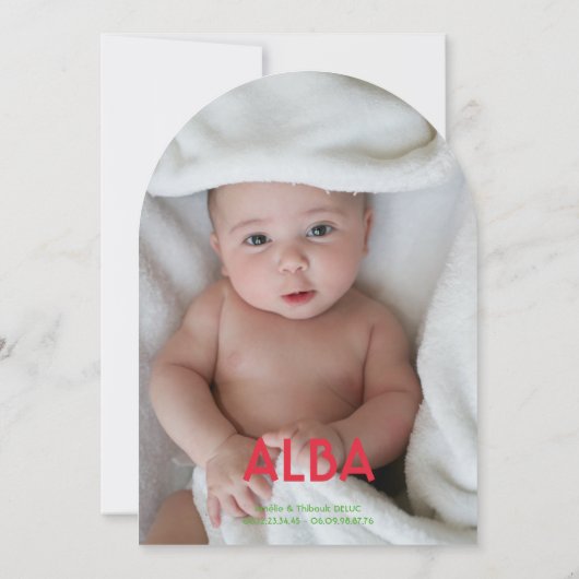 Faire-part de naissance Thomas 招待状 (裏面)