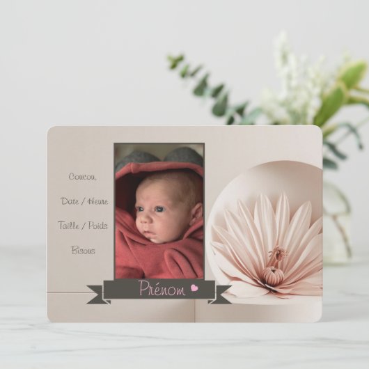 Faire-part Fille 招待状 (スタンド正面)