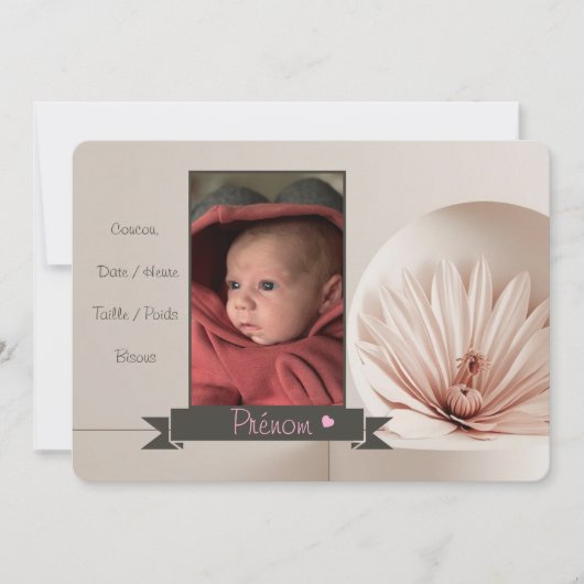 Faire-part Fille 招待状 (正面)