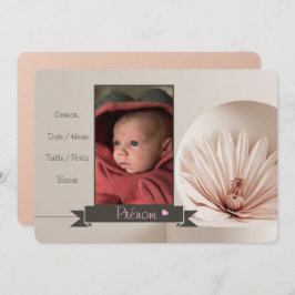 Faire-part Fille 招待状