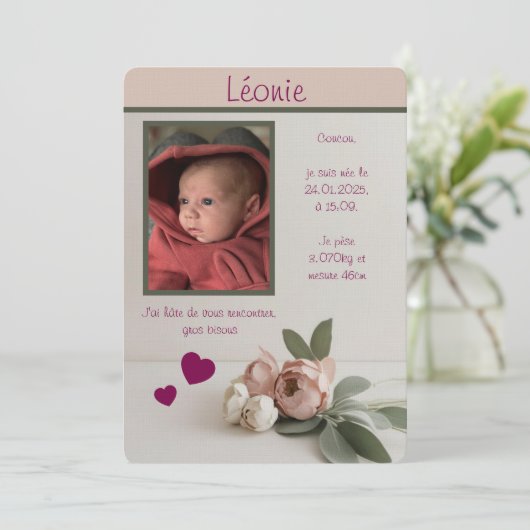 Faire-part Fille 招待状 (スタンド正面)