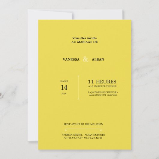 Faire-Part "Flavus" 招待状 (裏面)