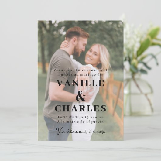 Faire-Part Mariage Avec Photo  招待状 (スタンド正面)