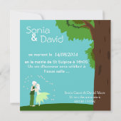 Faire-part mariage couple d'elfes cœur forêt 招待状 (裏面)