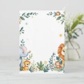 Faire-part naissance animaux savane lion éléphant  案内状 (スタンド正面)