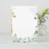 Faire-part naissance girafe zèbre jungle aquarelle 案内状 (スタンド正面)