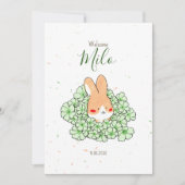 Faire-part naissance lapin fleur 案内状 (正面)