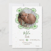 Faire-part naissance lapin fleur 案内状 (裏面)