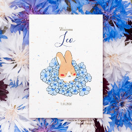Faire-part naissance lapin fleur 案内状