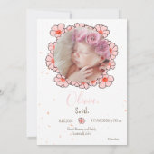 Faire-part naissance lapin fleur 案内状 (裏面)