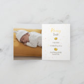 Faire-part naissance lapin photo Florals 案内状 (内部)