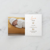 Faire-part naissance lapin photo Florals 案内状 (内部)