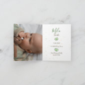 Faire-part naissance lapin photo Florals 案内状 (内部)