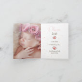 Faire-part naissance lapin photo Florals 案内状 (内部)