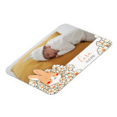 Faire-part naissance magnet Lapin et fleurs マグネット (左側)