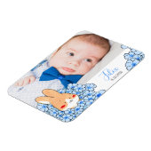 Faire-part naissance magnet Lapin et fleurs マグネット (左側)