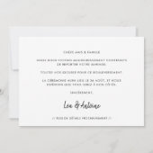 Faire-part Nouvelle date Mariage reporté 案内状 (裏面)