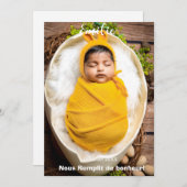 Faire partie de naissance simple bebe photo 案内状 (正面/裏面)