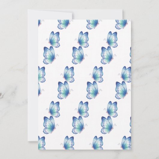 Fairies Butterflies First Birthday Invitation 招待状 (裏面)