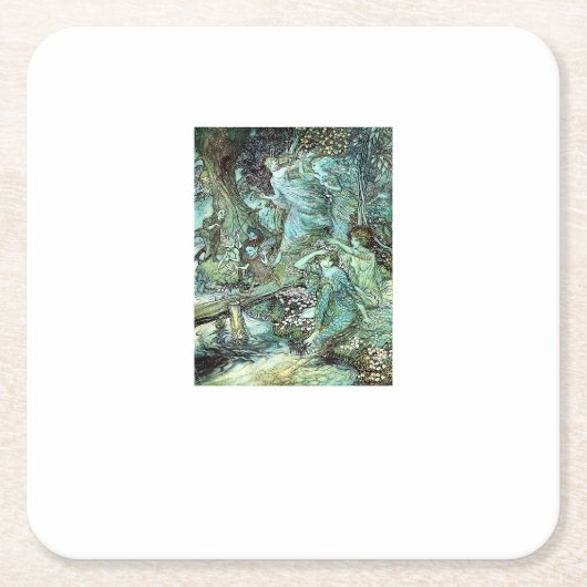 Fairies Fairycore Fashion Aesthetic Goblincore Cot スクエアペーパーコースター (正面)