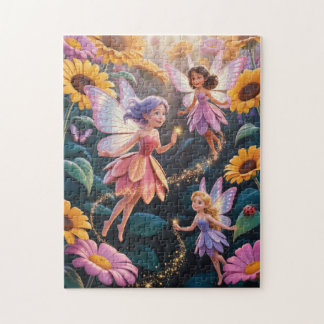 Fairies in a flower garden puzzle ジグソーパズル
