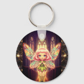 Fairies, stained glass, cathedrals, fantasy,Prayer キーホルダー (正面)