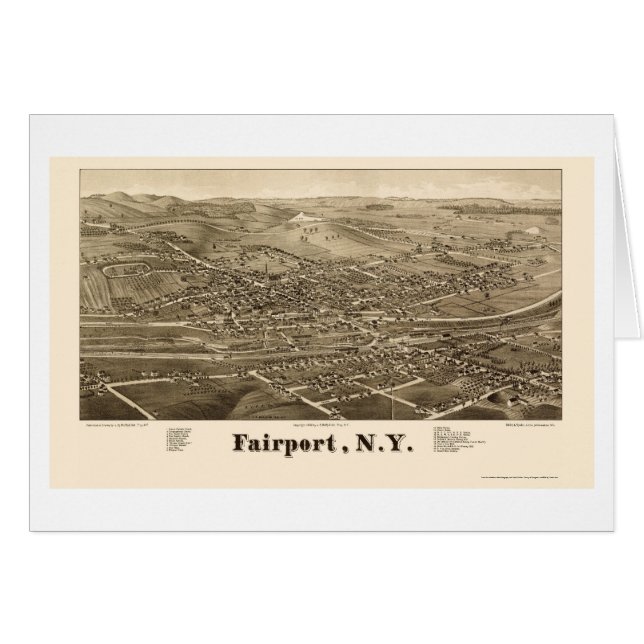 FairportのNYのパノラマ式の地図- 1885年 (正面横)