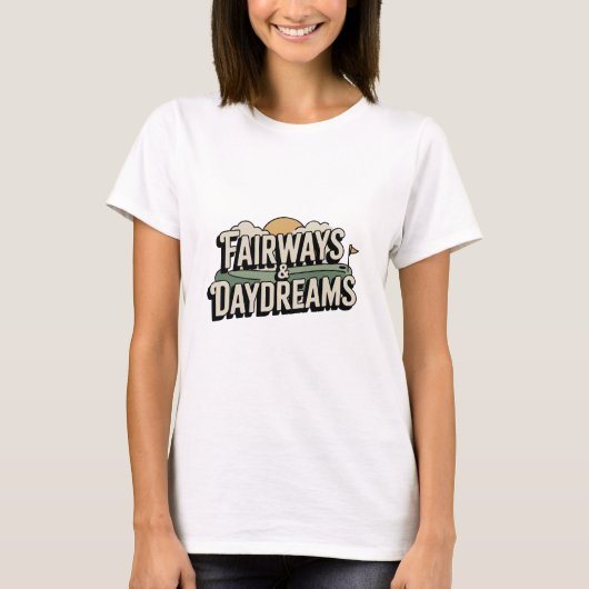 Fairways And Daydreams Retro Landscape Art Tシャツ (正面)