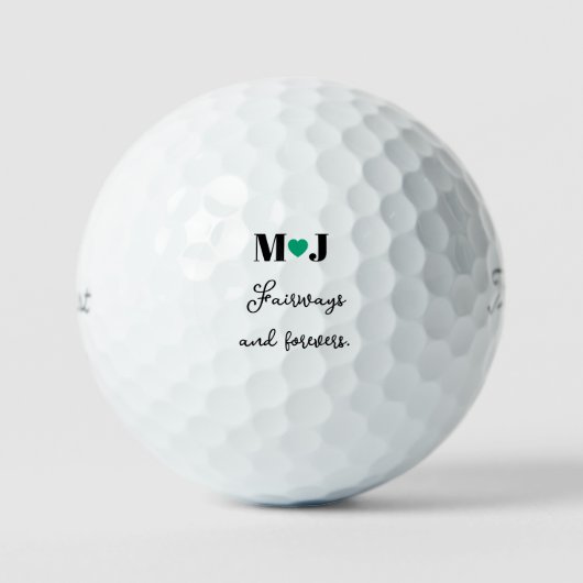 'Fairways and Forevers' Golf Course Wedding Favors ゴルフボール (正面)