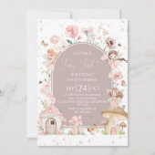 Fairy 1st Birthday Enchanted forest Invitation 招待状 (正面)