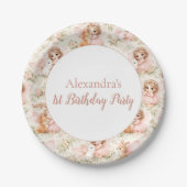 Fairy 1st Birthday Enchanted Garden ペーパープレート (正面)