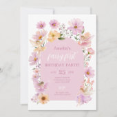 Fairy 1st Birthday Fairy Party Pink Peach Girl 招待状 (正面)