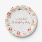 Fairy 1st Birthday Girl ペーパープレート (正面)