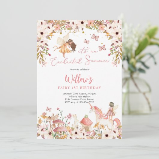 Fairy 1st Birthday Invitation 招待状 (スタンド正面)