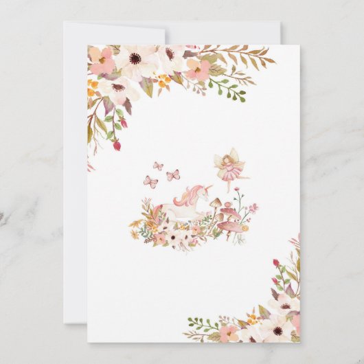 Fairy 1st Birthday Invitation 招待状 (裏面)