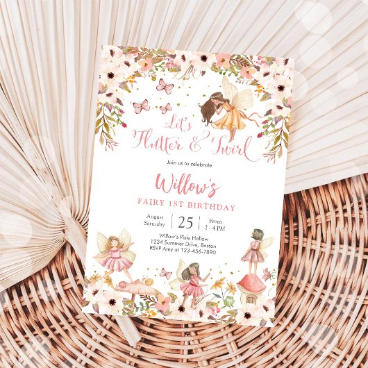 Fairy 1st Birthday Party Invitation 招待状