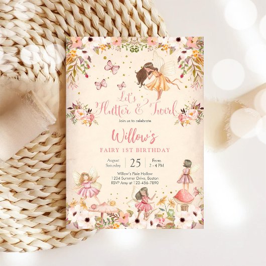 Fairy 1st Birthday Party Invitation 招待状