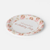 Fairy 1st Birthday Pink Garden ペーパープレート (アングル)