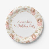 Fairy 1st Birthday Storybook ペーパープレート (正面)