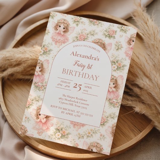 Fairy 1st Birthday Storybook 招待状