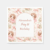 Fairy 1st Birthday Whimsical Garden スタンダードカクテルナプキン (正面)