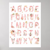 Fairy Alphabet ABC Poster Kids Room Decor ポスター (正面)