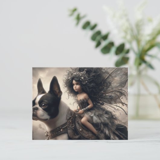 Fairy and a Boston Terrier ポストカード (スタンド正面)