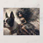 Fairy and a Boston Terrier ポストカード (正面)